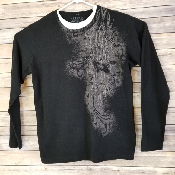 Cinch Other - CINCH Long Sleeve BlackThermal Waffle Shirt Sz XL